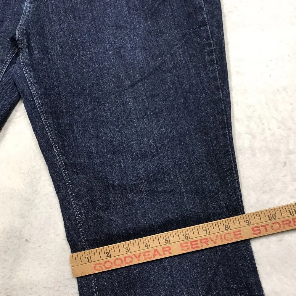 LEVIS 515 Bootcut Jeans Women 36x34 (32/34 tag) Dark Wash Stretch Western Flap